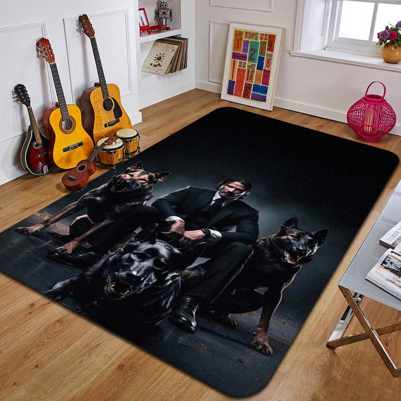 Tappeto stampato J-John Wick, tappetino da yoga alla moda, tappeto decorativo per camera da letto, soggiorno, bagno, tappetino decorativo per pavimento, regalo di compleanno