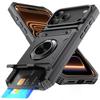 Militärpanzer Anti-Fall Schutzhülle für iPhone 17 Pro Max Air 14 15 Plus 13 16 Pro Magnetischer Ringständer Kartenfach Handyhülle