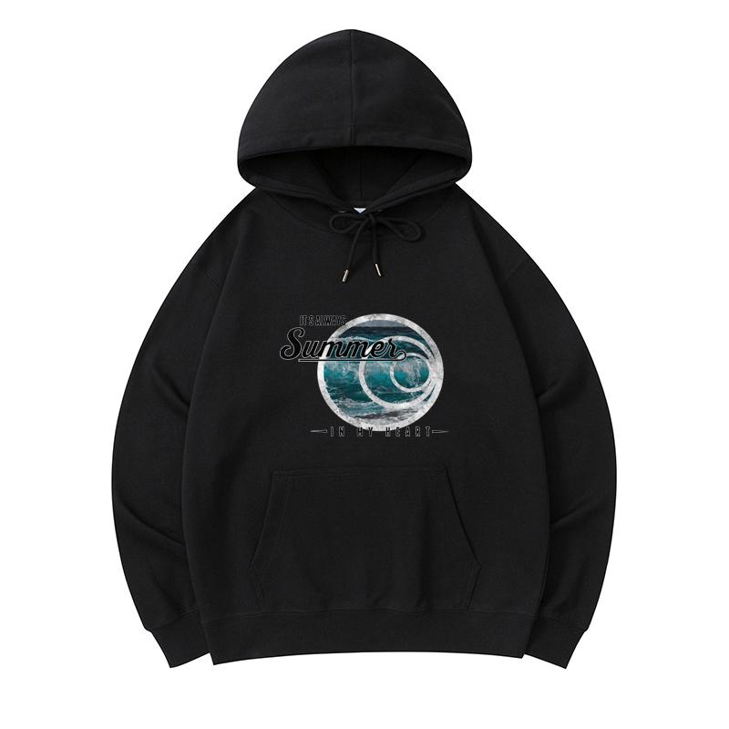 

300 GSM Men s Healthy Cotton Hoodies Its Always Summer In My Heart Print Premium Cotton Sweatshirt