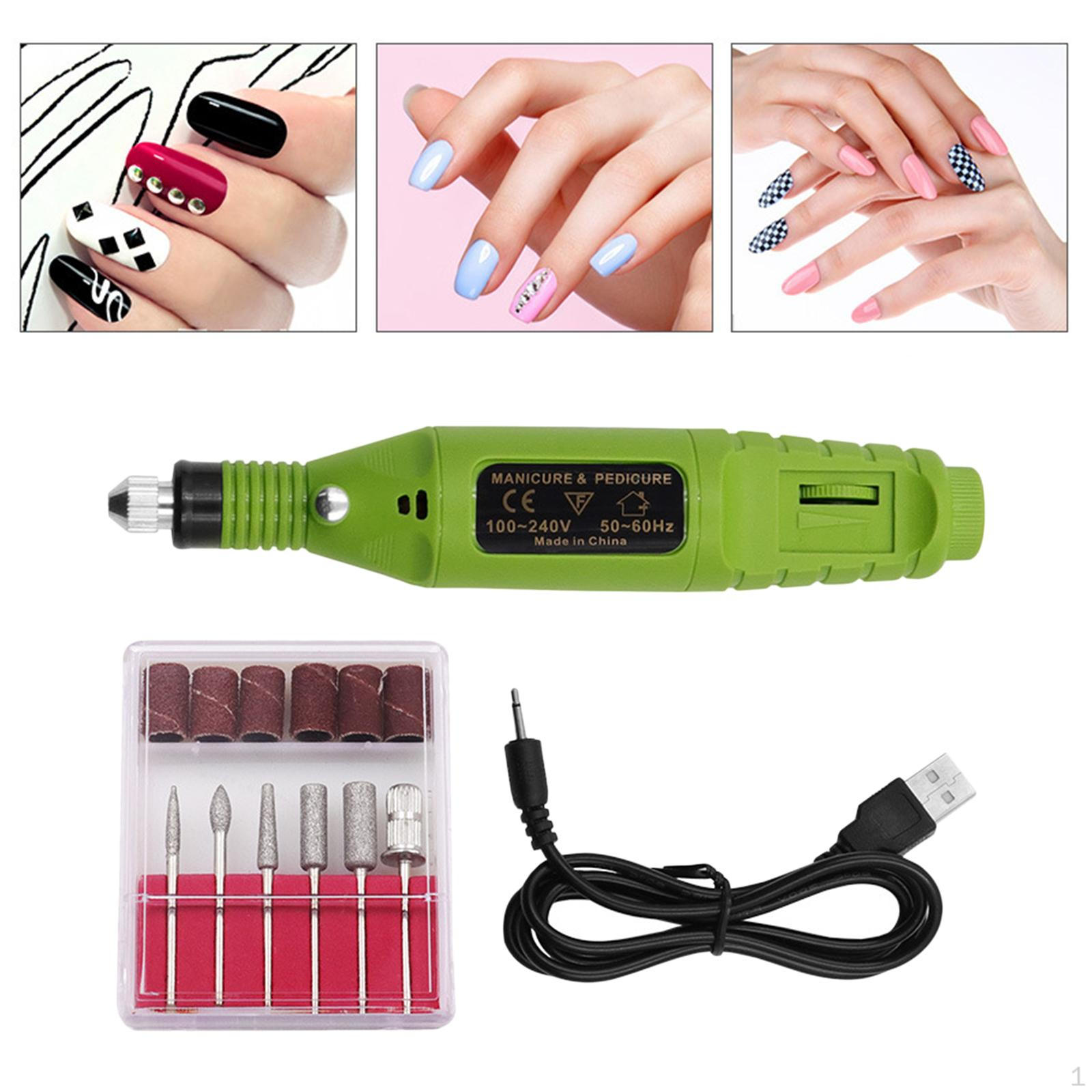 

2000 об/мин электрическая ручка для удаления акрила и геля, дрели, ленты для салонной гравировки, ухода за пальцами ног зелёный