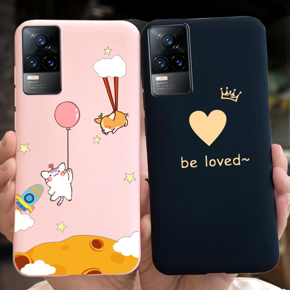 For Vivo V21e Case Vivo V21E 4G V 21E V2061 Lovely Cartoon Candy Color Soft Silicone TPU Phone Back Cover