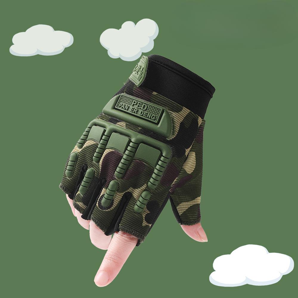 Children's Half Finger Gloves Non Slip Wear Resistant Fighting Outdoor Sports Cycling Balance Bike for Children Boys and Girls  Fitness