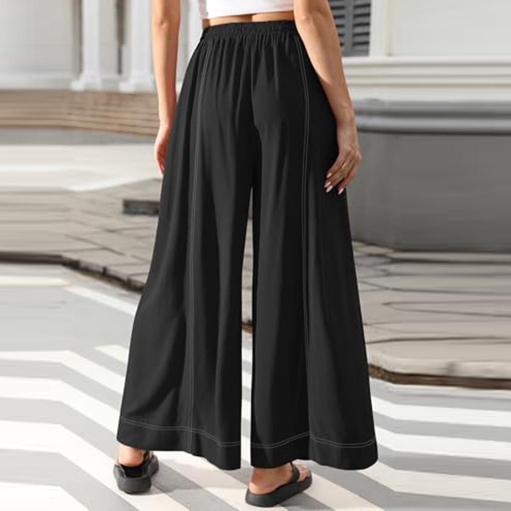 Women's Casual Fashion Solid-Color Loose Straight-Leg Pants