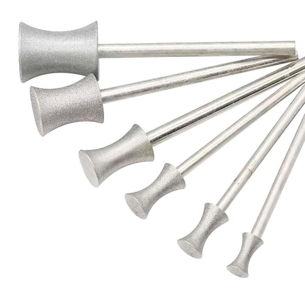 6pcs 80# 240# Diamond Grinding Heads, 4mm-12mm Jade Ring Bracelet Round Bead Polishing Shaping Wheel Concave Bits