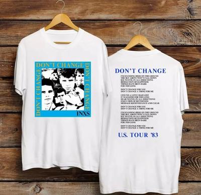 VINTAGE 80. LÉTA INXS DON'T CHANGE 1983 US TOUR Nové TRIČKO ROCK VELIKOST S-5XL VZÁCNÉ