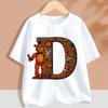 Fnafs Children T-shirt Five Nights At Freddys Letter Tee Top Round Collar Clothing Kawaii Summer Short Sleeve Kids Clothes Gift