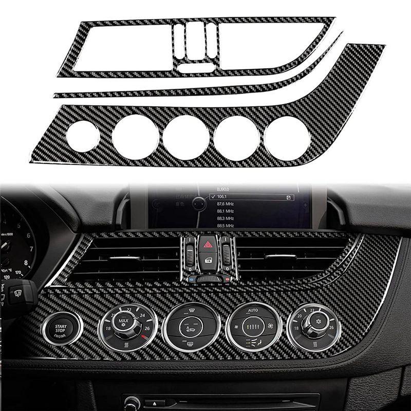 High Quality For BMW Z4 E89 2009-2016 Carbon Fiber Car Center Console Air Outlet Panel Cover Decoration Trim Sticker Part