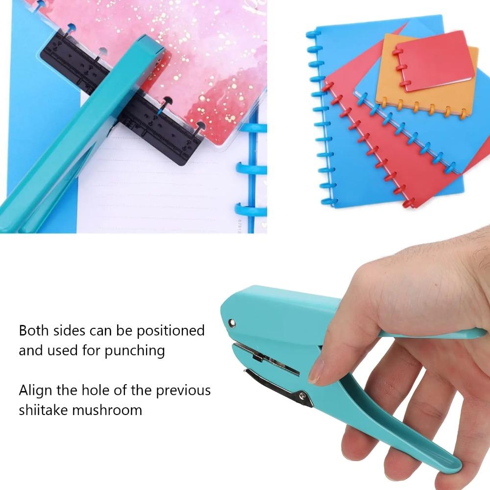 Mushroom Single Hole Puncher Paper Cutter Ruler Iron Manual Puncher Loose Leaf Photo Card Magazine Office School Handheld Tool