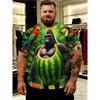 Herren 3D Muster T-Shirt - 3D Stickerei Design Rundhals Kurzarm Locker Große Größe Sommer Herrenbekleidung