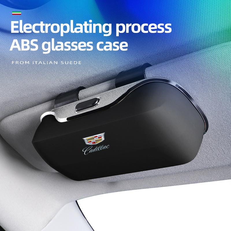 AABHX1 Sunshade Glasses Storage Box Flocking Lining Car Multifunctional Sunglasses For Cadillac XT4 XT6 CTS DTS STS XTS ATS BLS SLS CT5