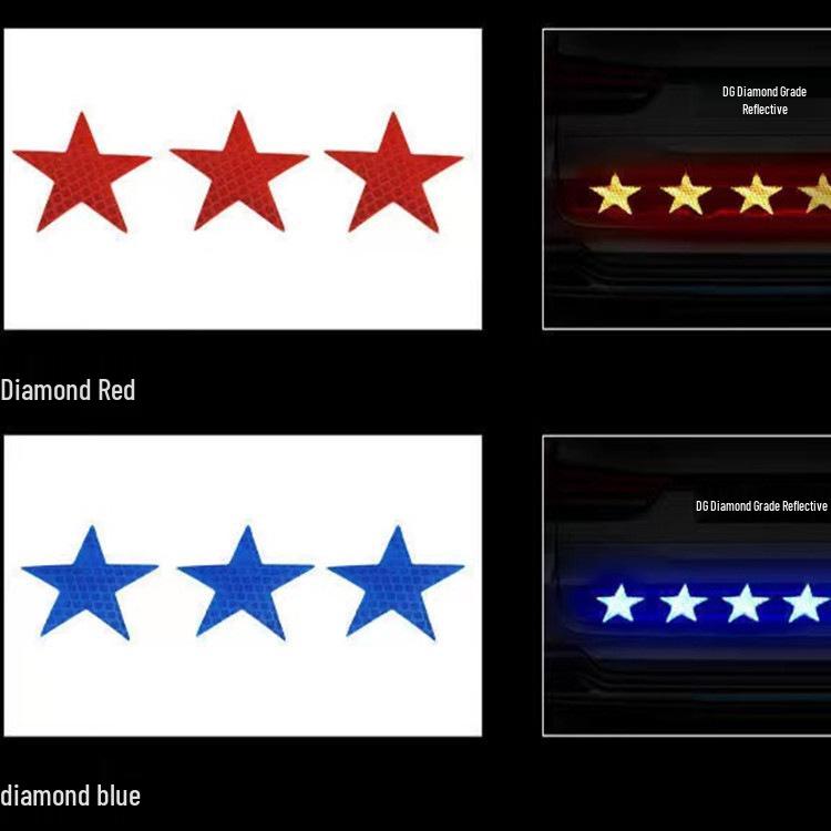 Pentagon Reflective Warning Sticker for Cars & Motorcycles - Creative & Personalized Decoration