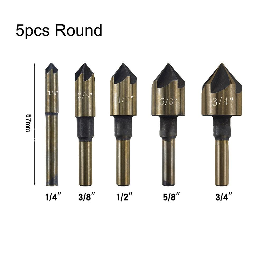 

Сверло-зенковка с пятью лезвиями из кобальта, шестигранный хвостовик Round