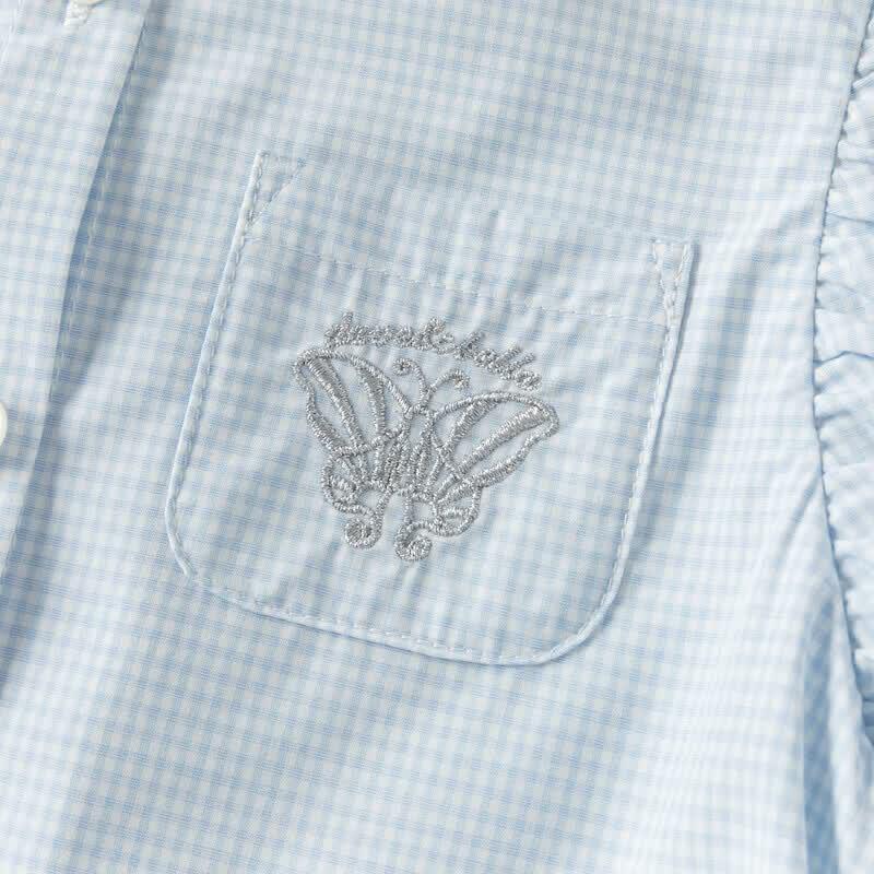 DAVE & BELLA Girls' Embroidered Short Sleeve Shirt