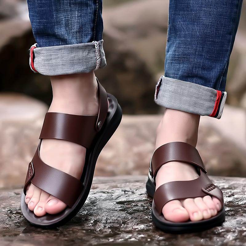 Fashion Summer Fashion Men Sandals Men Casual Lightweight and Comfortable Two On Beach Shoes Men Business Office Sandals Sizes 37-47