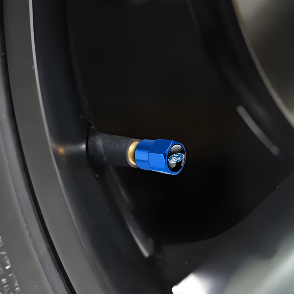 4Pcs Car Styling Metal Tire Valve Stem Caps for Ford Shelby Focus mk3 Fiesta Ranger Mustang Transit Kuga ST Racing Fusion Mondeo UH4