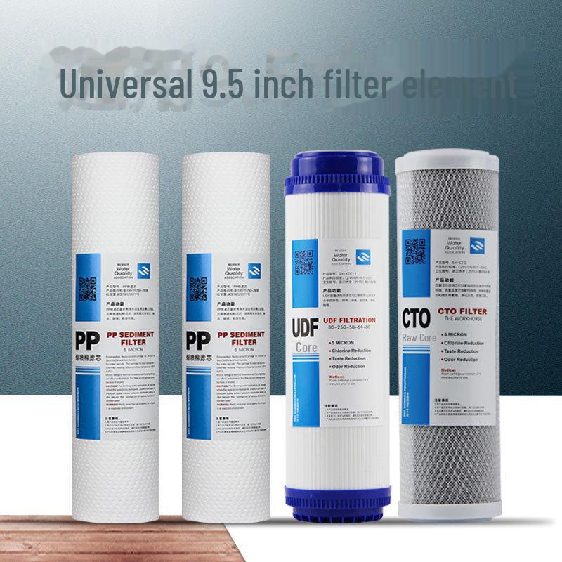 9.5" Water Purifier Filter: 1 Micron PP Cotton, Activated Carbon, Pre-Stage Filtration (First Three Stages)