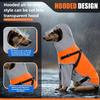 Reflective Waterproof Dog Raincoat with Hood Transparent Mask Full Coverage Pet Raincoat, Medium Large Dogs, with Traction Hole