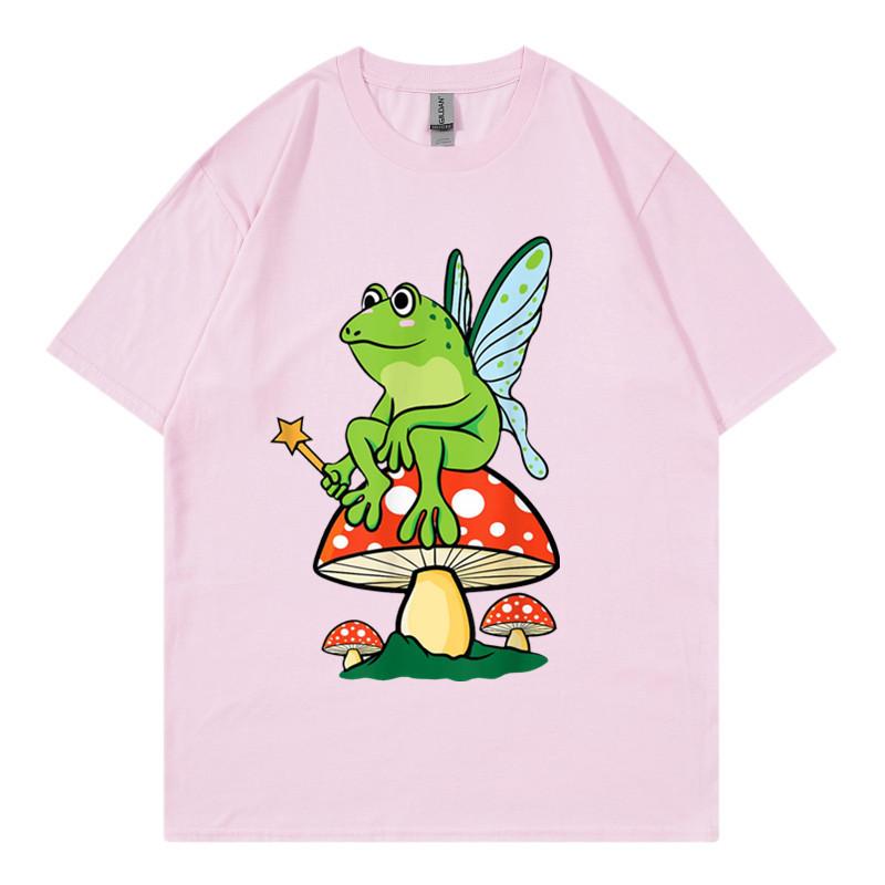 Delicious Mushroom and Frog Anime Short Sleeve Tshirt for Unisex and Unisex Summer Youth Student Casual Loose Top