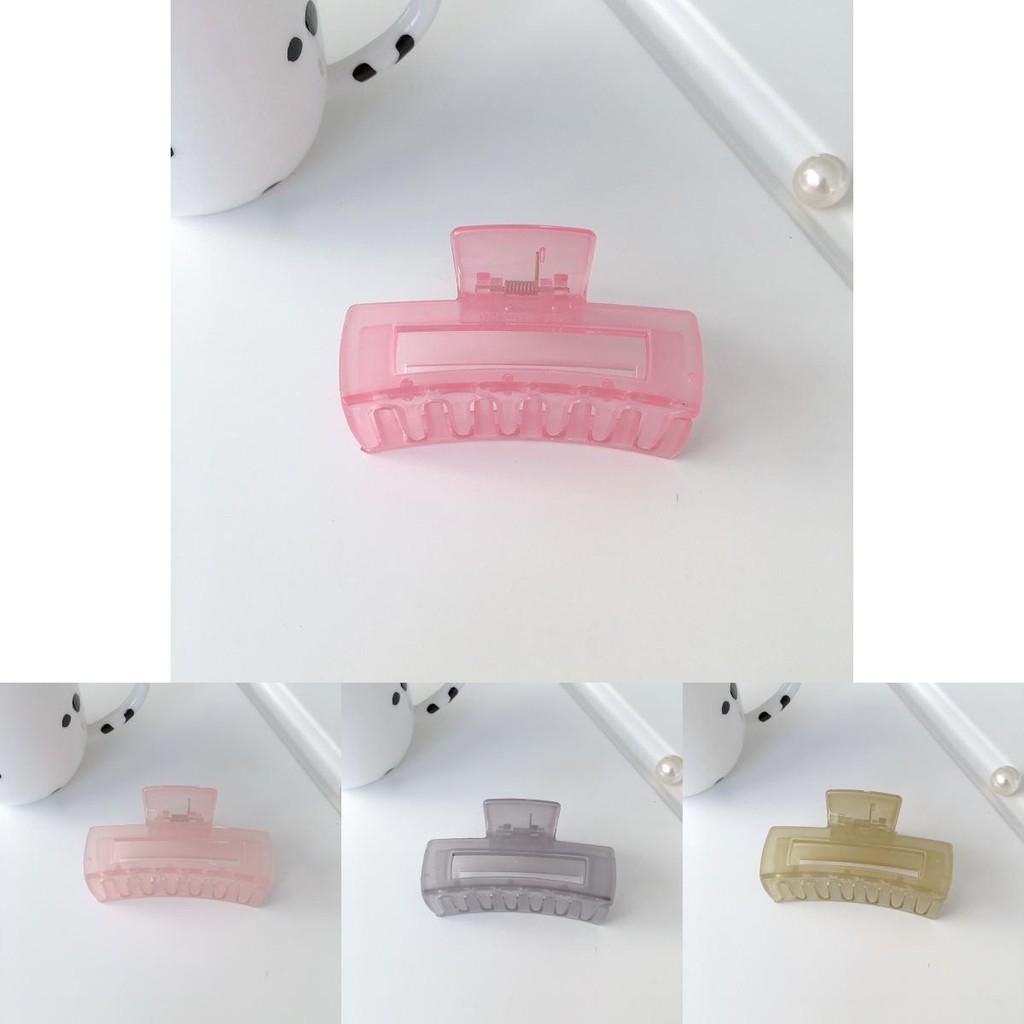 Stylish 8cm Pc Material Jelly Color Hair Claw Clip With Simple Geometric Design