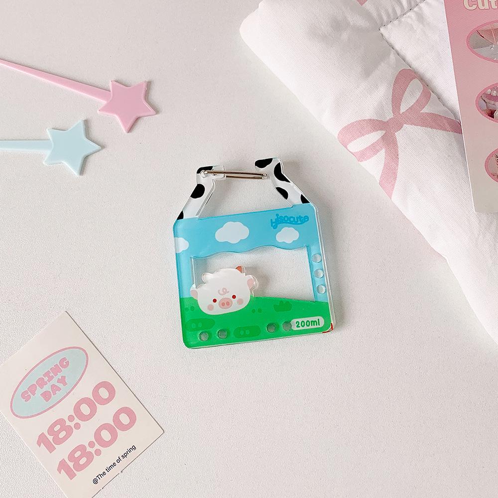 Sweet Girl Acrylic Carabiner Keychain Accessory - Cute Ita Bag Pendant