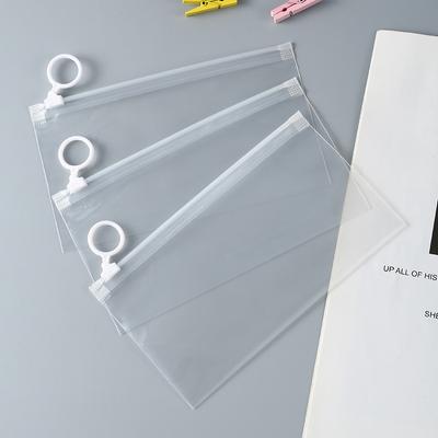 10 Pezzi Semplice Astuccio Trasparente in PE con Cerniera Studente Portatile Organizzatore Temporaneo di Cancelleria Imballaggio Regalo per Attività Festivaliere