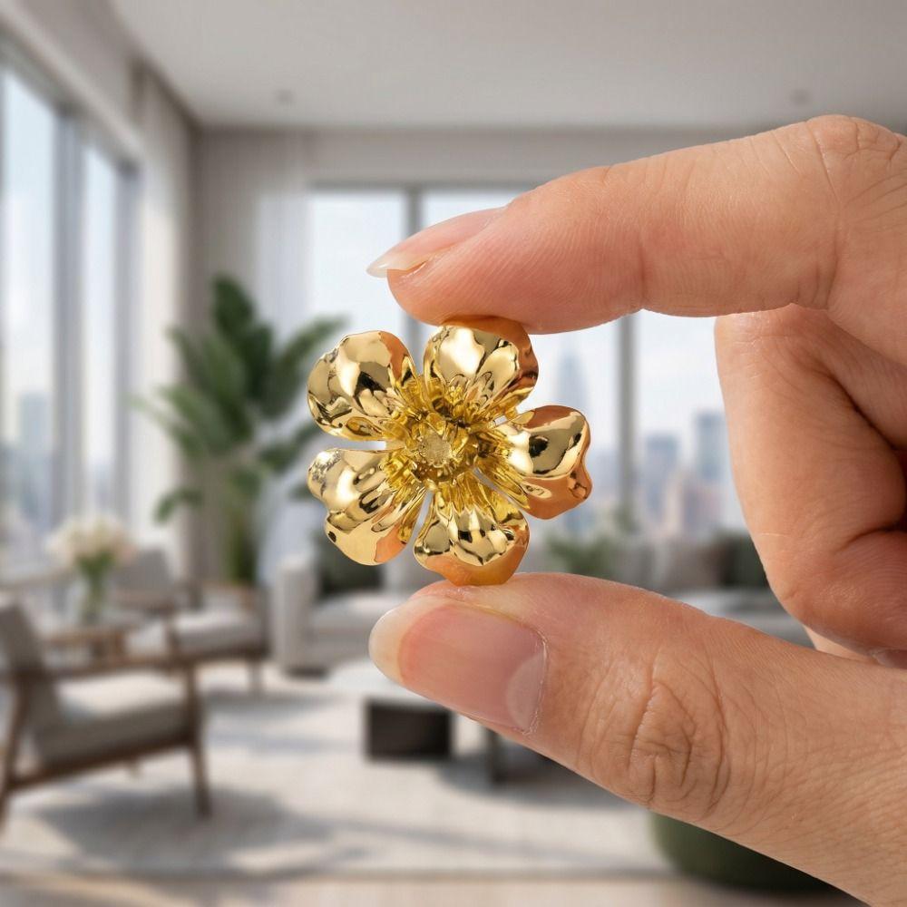 Retro Style Metal Flower Jewelry Set European Style Exaggerated Retro Jewelry For Ladies