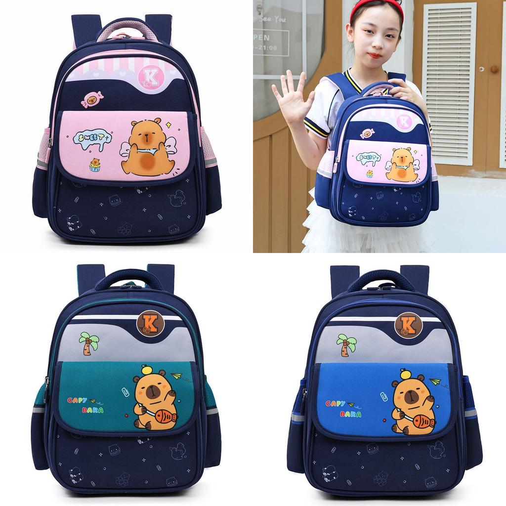 Capybara Kids Backpack For Elementary School With Large Capacity And Cartoon Design For Boys And Girls