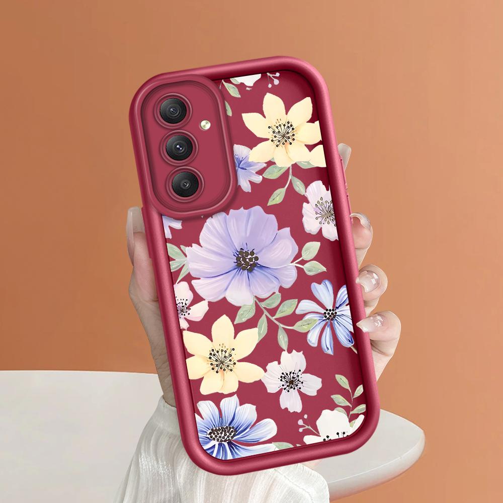 Weiches Silikon-Telefongehäuse mit quadratischem Leiterdruckmuster, vollständige Abdeckung, Kamera, stoßfestes Schutzgummigehäuse für Samsung