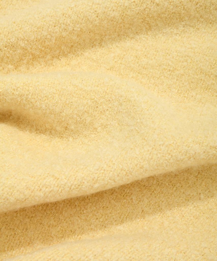 COVERNAT WOMAN Boucle Round Knit Light Yellow