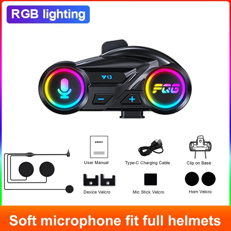 

Y13 Мотоциклетная Bluetooth-гарнитура для шлема Беспроводная Мотоциклетная Гарнитура для Звонков Свободные руки Водонепроницаемый Наушник с Подсветкой