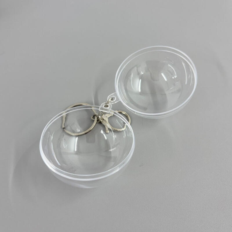 Transparent Circular Capsule Keyring Capsule Keyring Making DIY Accessories 6cm