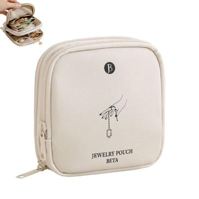 Eenvoudige PU Leer Sieraden Verpakkingstas Grote Capaciteit Meerlaags Mini Make-uptas Sieraden Opbergdoosje Sieraden