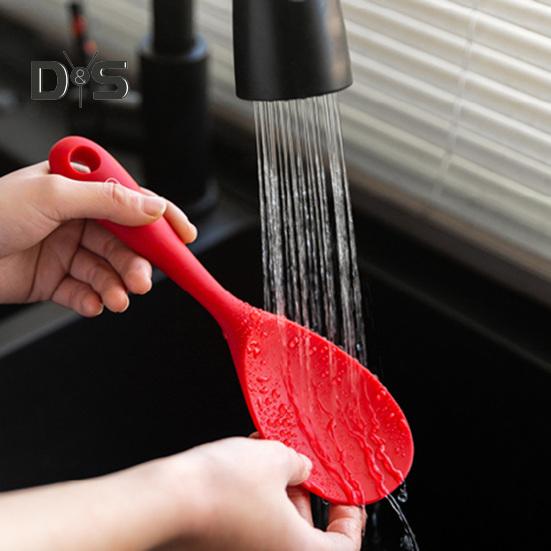 Non-stick Spatula Heat-resistant Silicone Flexible Colander Rice Scoop Handy Baking Scraper
