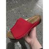 New foreign trade slope heel slippers women's thick bottom women's sandals casual and light large size