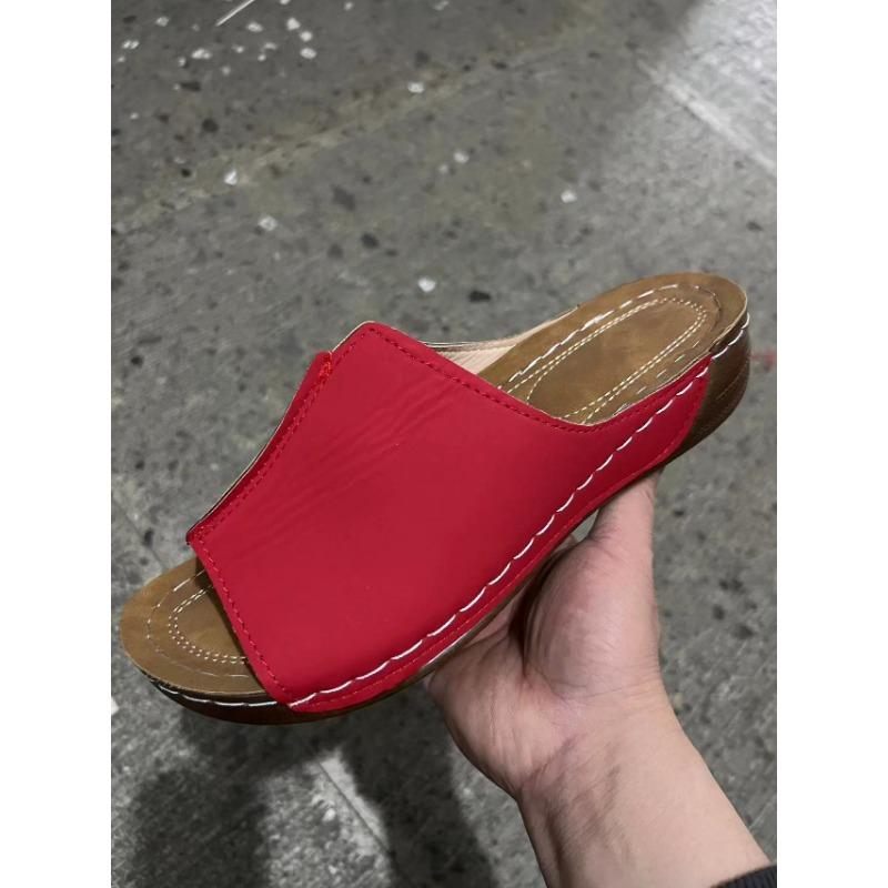 Nuove pantofole con tacco a zeppa da commercio estero da donna con fondo spesso sandali da donna casual e leggeri taglia grande