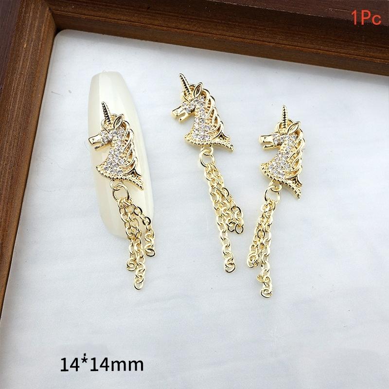 10 Stück Legierung Pony Nagelkunst-Anhänger 3D Kleines Pferd Nagelzubehör DIY Schmuck Maniküre Dekoration Jahr des Pferdes Nagelbastelarbeiten