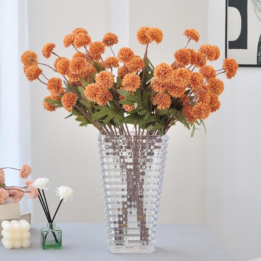 4pcs Plastic Artificial Small Thorn Ball Flowers Real Touch Fake Flowers  Lifelike