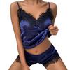 Women Sexy Polka Dot Printed Letter Sleepwear Set V Neck Sling Vest Shorts Casual Loungewear