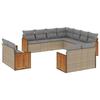 VidaXL Salon de Jardin avec Coussins 11 pcs, Canapés de Patio, Ensemble de Meubles, Mobilier de Terrasse Extérieur, Beige 3260582