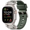 Silicone Strap For Apple Watch Band 44mm 49mm 45mm 42mm Rugged metal+rubber Bracelet iWatch Series 9 6 5 3 7 8 SE Ultra 2 bands