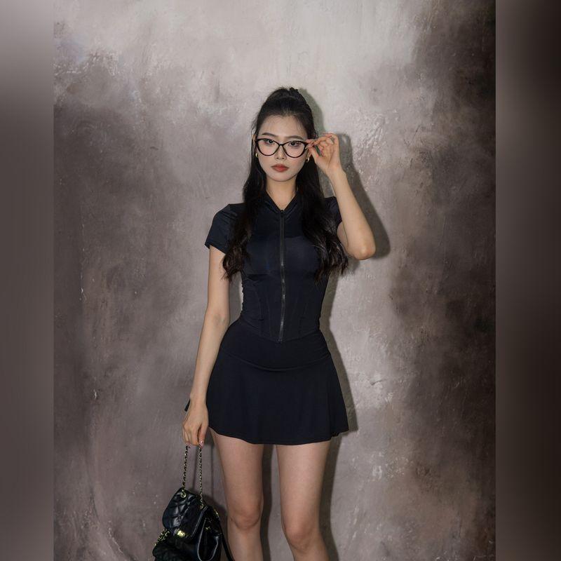 

[Мед Mjhome] Лесная скамья Модный Сексуальный Стройнящий Спортивный Приталенный Солнцезащитный Верхняя одежда Z387/Z381 Black (short sleeve) L