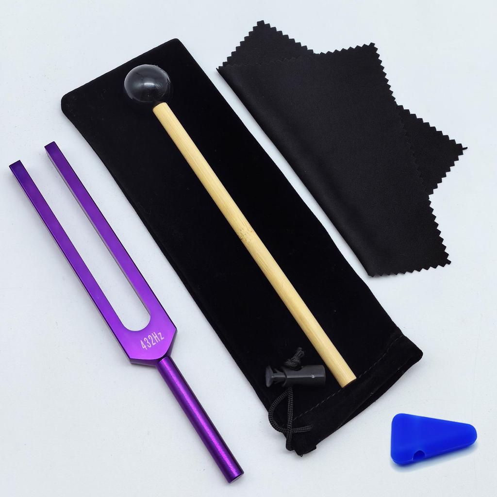Gold 432HZ Aluminum Alloy Colored Tuning Fork with Triangle Shape.