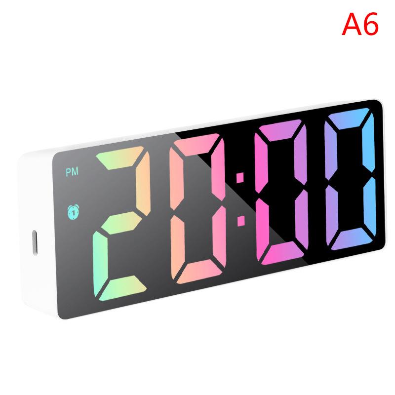Simple Style Digital Clock LED Alarm Clock Bedroom Electronic Desktop Clock With Temperature Display Adjustable Brightness 12/24
