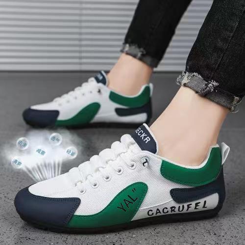 Doudou Schuhe Herren Sommer 2025 neu atmungsaktiv koreanische Version vielseitiger Trend Ein-Pedal Low-Top Mesh Freizeit Laufschuhe