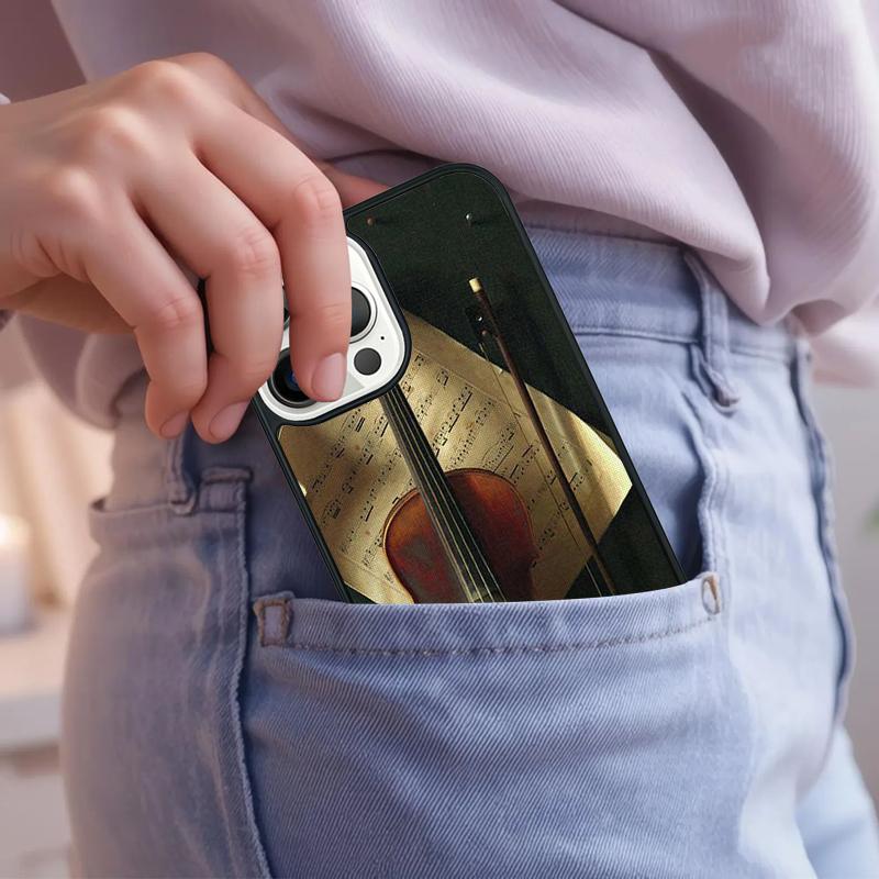 Music Violin Phone Case For iPhone 17 Air 15 16e 14 13 Pro Max Coque 12 11 Pro Max PLUS Cover