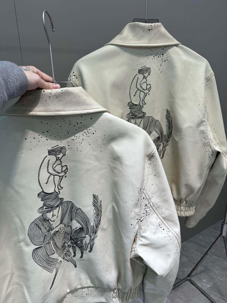 Giacca in Pelle d'Agnello Ricamata E@RD Autunno/Inverno 2025 - Collezione Ricca Melanconica
