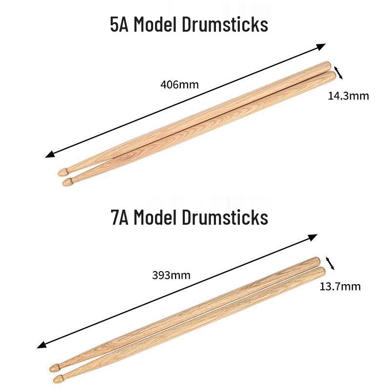 Durable 5A & 7A Maple Walnut Oak Drumsticks for Practice