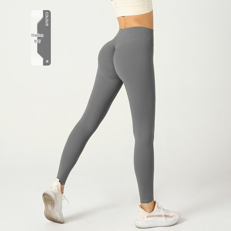 

Брюки для йоги с плиссировкой на высокой талии «Хризантема» - Женские европейские и американские фитнес-леггинсы с эффектом подтяжки бедер S