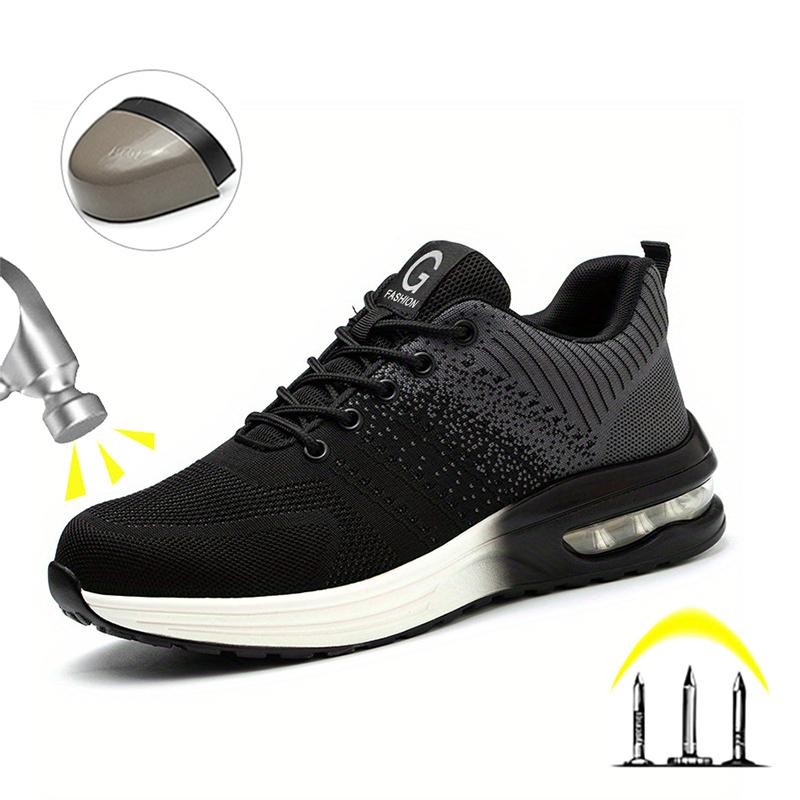 Indestructible Safety Shoes For Men Steel Toe Anti-puncture Men's Work Shoes Lightweight Slip Resistant Air Cushion Sneaker