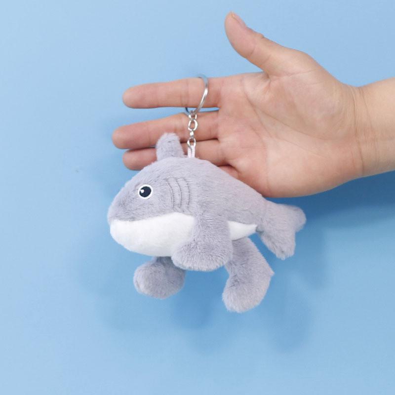 Cute Shark Plush Keychain Toy For Students Bag Decor Gift